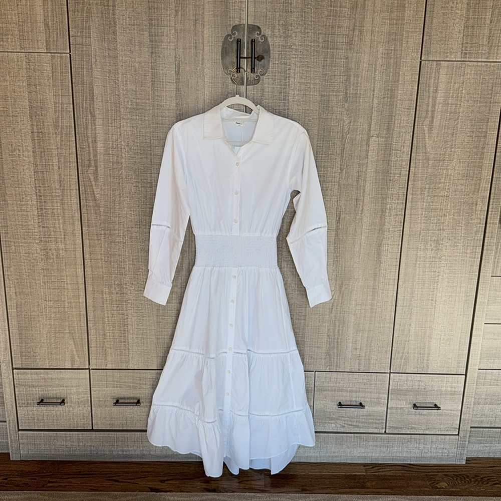 Thakoon‎ Smocked Waist Maxi Dress With Ladder Trim